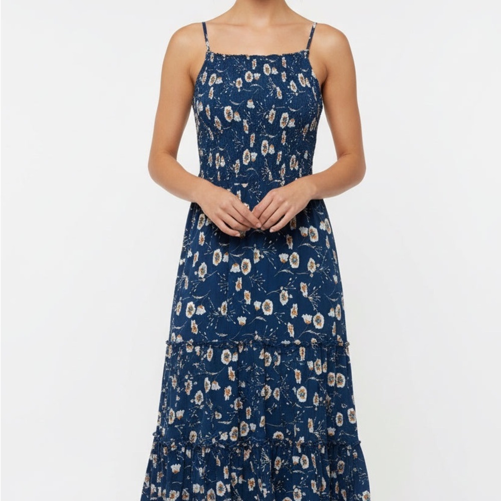 3 for $36 Sale! Charlotte Russe Blue Floral Strapless Midi Dress - Picture 6 of 7